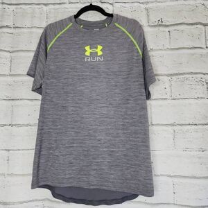 Under Armour Heat Gear Mens Short Sleeve Shirt Size XL Gray Workout Top